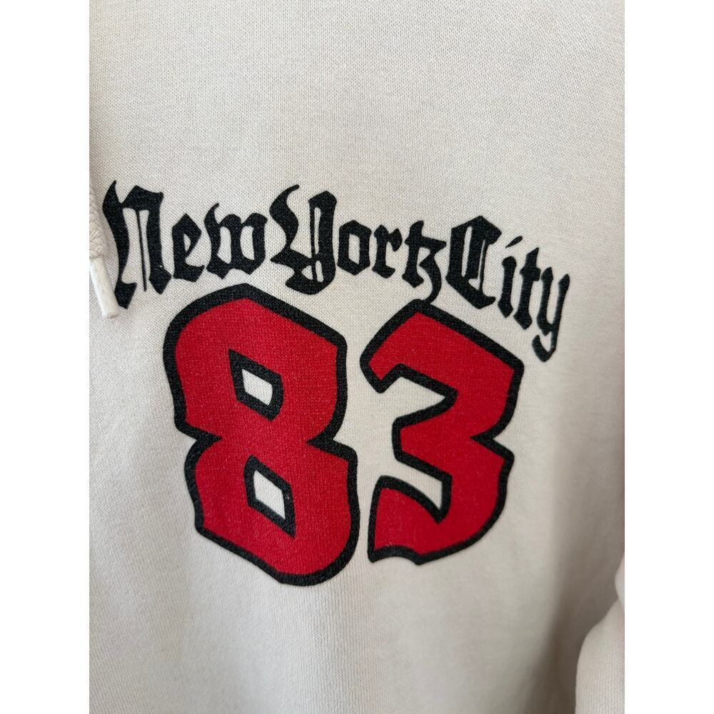 H&M New York City 83 Hoodie | Cream Graphic Sweatshirt | Size M - Picture 4 of 7